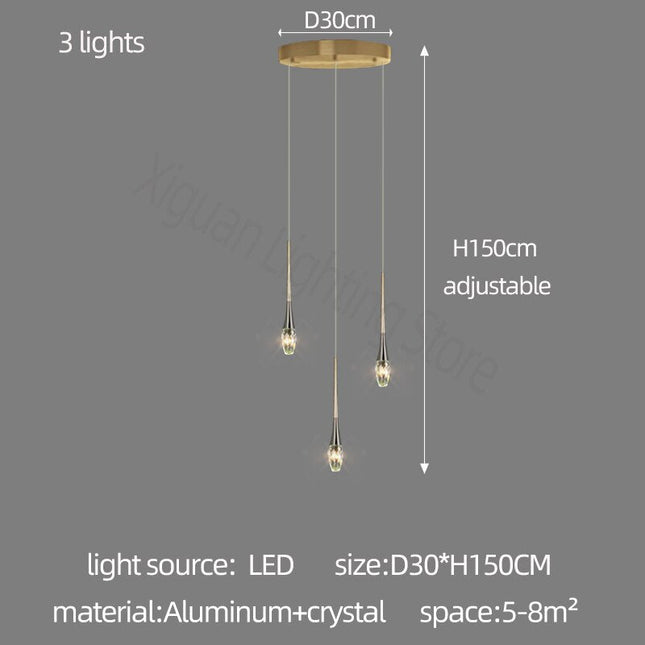 ChandelierDecor - Crystal Drops Staircase Chandelier - Exquisite Home Lighting