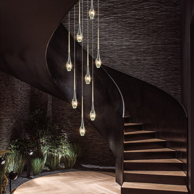 ChandelierDecor - Crystal Drops Staircase Chandelier - Exquisite Home Lighting