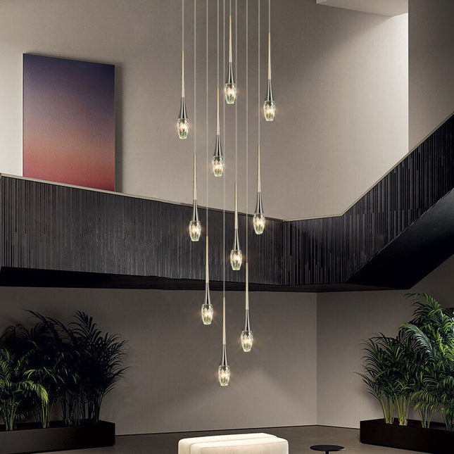 ChandelierDecor - Crystal Drops Staircase Chandelier - Exquisite Home Lighting