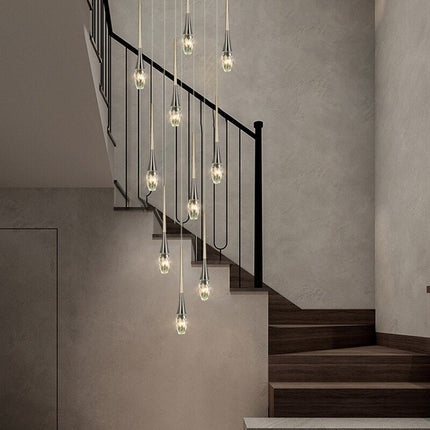 ChandelierDecor - Crystal Drops Staircase Chandelier - Exquisite Home Lighting