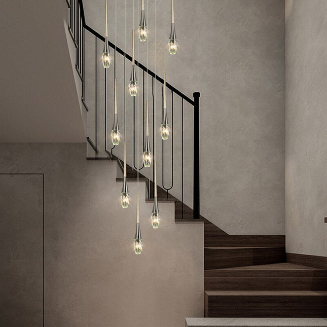 ChandelierDecor - Crystal Drops Staircase Chandelier - Exquisite Home Lighting