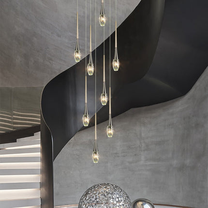 ChandelierDecor - Crystal Drops Staircase Chandelier - Exquisite Home Lighting