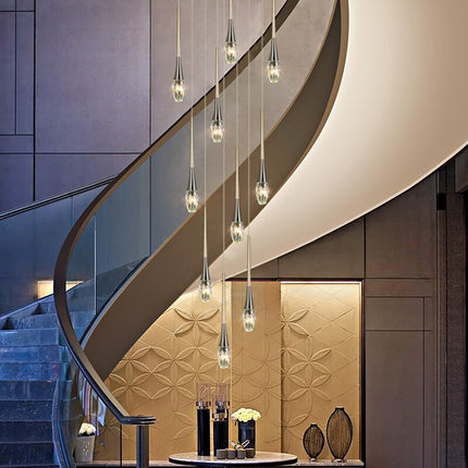 ChandelierDecor - Crystal Drops Staircase Chandelier - Exquisite Home Lighting