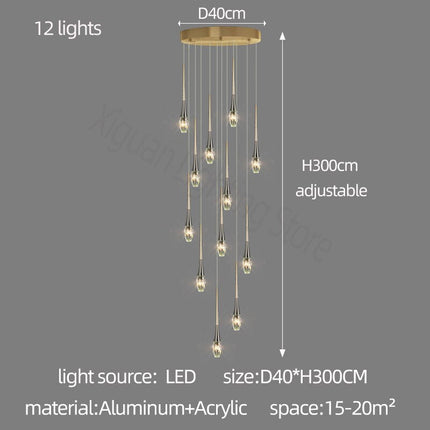 ChandelierDecor - Crystal Drops Staircase Chandelier - Exquisite Home Lighting