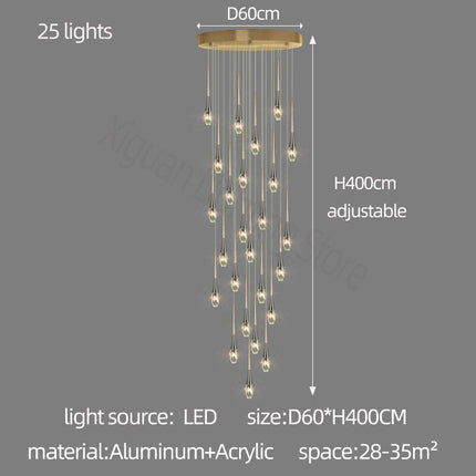 ChandelierDecor - Crystal Drops Staircase Chandelier - Exquisite Home Lighting