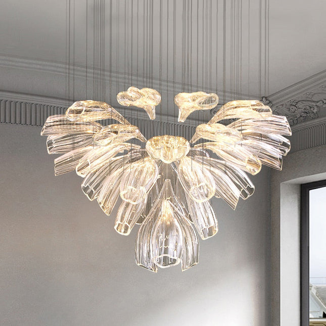 ChandelierDecor - Crystal Glass Petals Chandelier: Elegant Lighting Fixtures