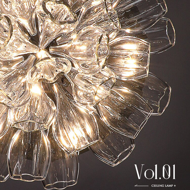 ChandelierDecor - Crystal Glass Petals Chandelier: Elegant Lighting Fixtures