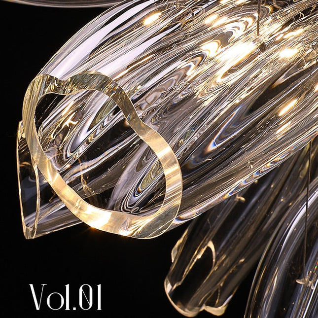 ChandelierDecor - Crystal Glass Petals Chandelier: Elegant Lighting Fixtures