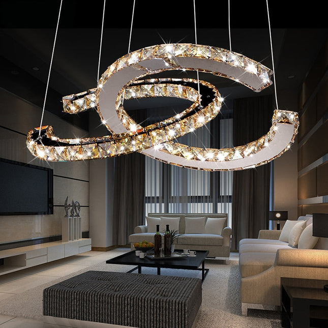 ChandelierDecor - Crystal Loops Chandelier: Premium Lighting Décor