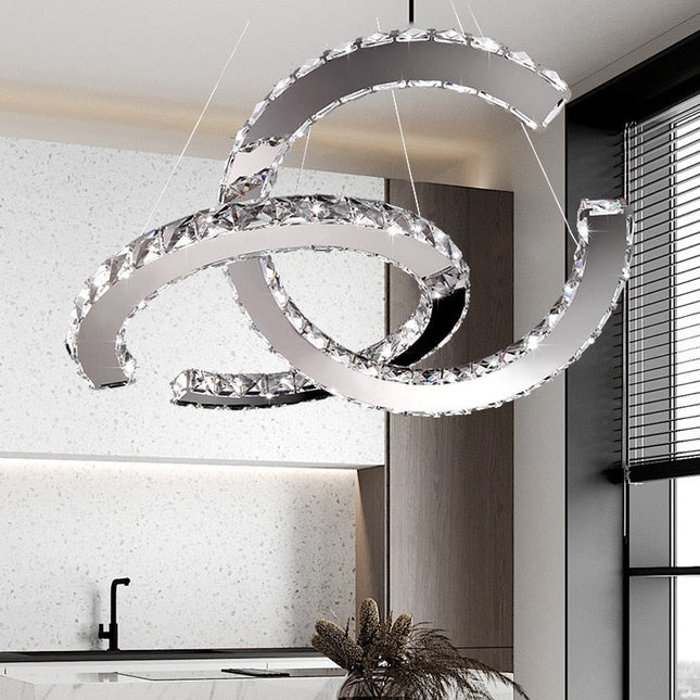 ChandelierDecor - Crystal Loops Chandelier: Premium Lighting Décor