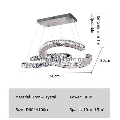 ChandelierDecor - Crystal Loops Chandelier: Premium Lighting Décor