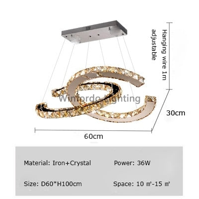 ChandelierDecor - Crystal Loops Chandelier: Premium Lighting Décor