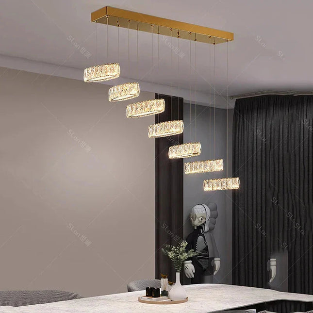 ChandelierDecor - Crystal Mix Loop Kitchen Island Chandelier