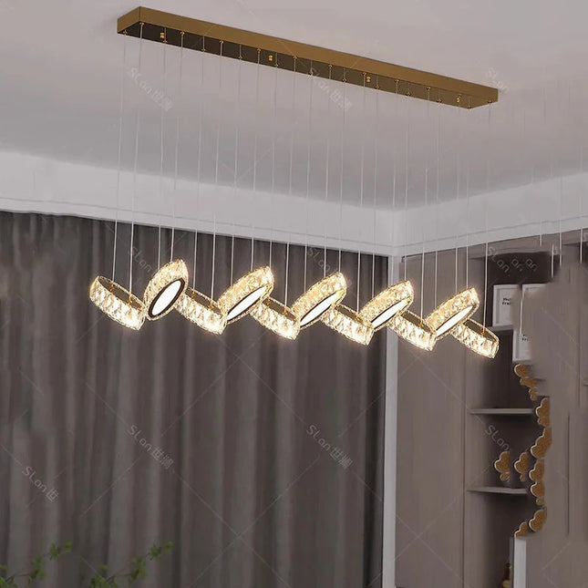 ChandelierDecor - Crystal Mix Loop Kitchen Island Chandelier
