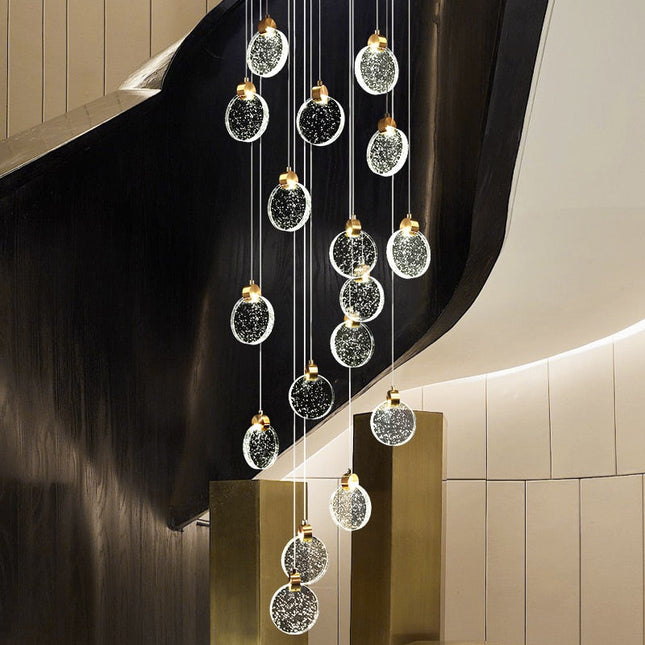ChandelierDecor - Crystal Rings Staircase Chandelier: Premium Lighting