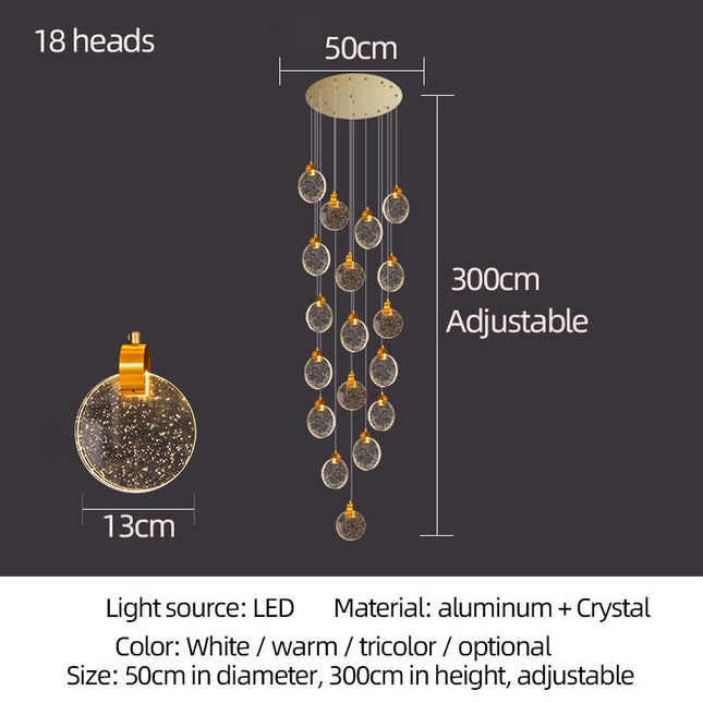 ChandelierDecor - Crystal Rings Staircase Chandelier: Premium Lighting