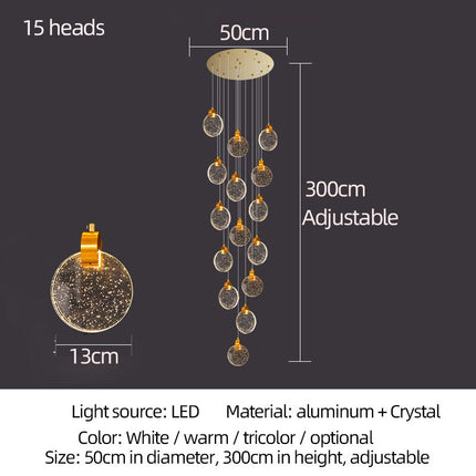 ChandelierDecor - Crystal Rings Staircase Chandelier: Premium Lighting