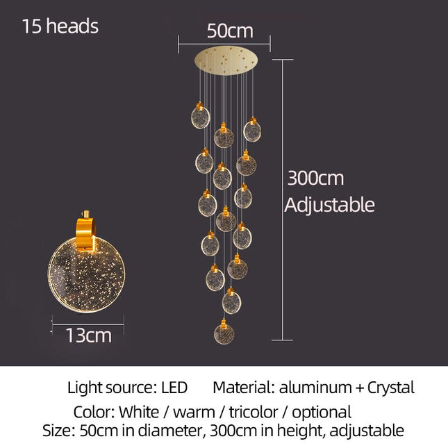 ChandelierDecor - Crystal Rings Staircase Chandelier: Premium Lighting