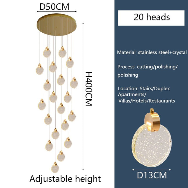 ChandelierDecor - Crystal Rings Staircase Chandelier: Premium Lighting