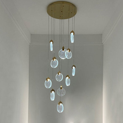 ChandelierDecor - Crystal Rings Staircase Chandelier: Premium Lighting