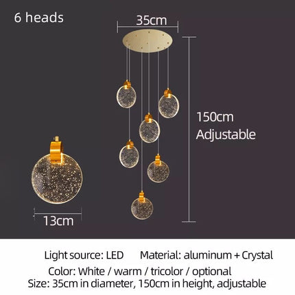 ChandelierDecor - Crystal Rings Staircase Chandelier: Premium Lighting