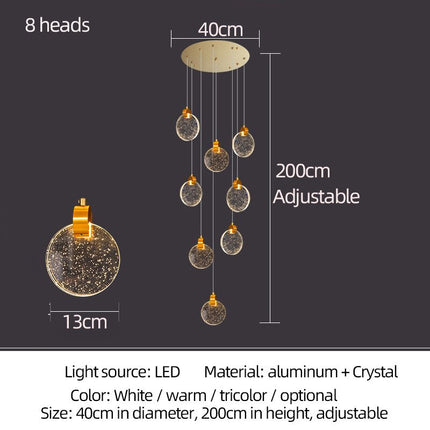 ChandelierDecor - Crystal Rings Staircase Chandelier: Premium Lighting