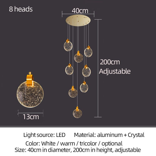 ChandelierDecor - Crystal Rings Staircase Chandelier: Premium Lighting