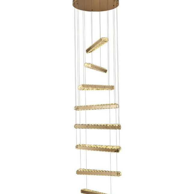 ChandelierDecor - Crystal Rotating Bars Stairs LED Chandelier