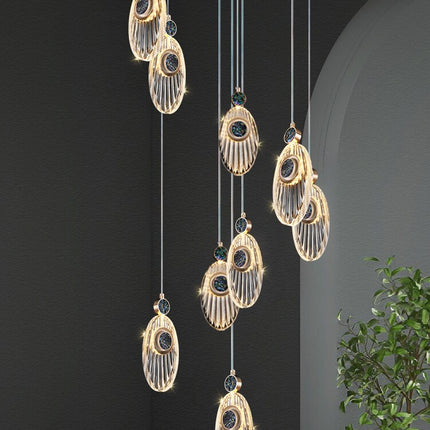 ChandelierDecor - Crystal Shell Staircase Chandelier - Exquisite Lighting