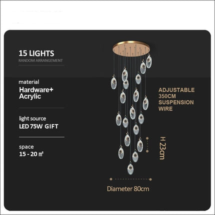 ChandelierDecor - Crystal Shell Staircase Chandelier - Exquisite Lighting