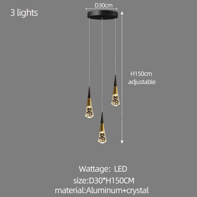 ChandelierDecor - Crystal Spiral Cones Staircase Chandelier