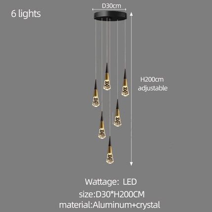 ChandelierDecor - Crystal Spiral Cones Staircase Chandelier