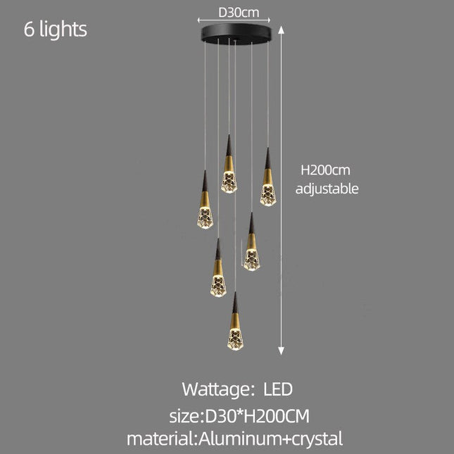 ChandelierDecor - Crystal Spiral Cones Staircase Chandelier
