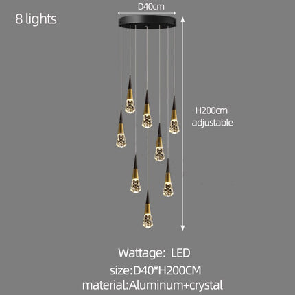 ChandelierDecor - Crystal Spiral Cones Staircase Chandelier