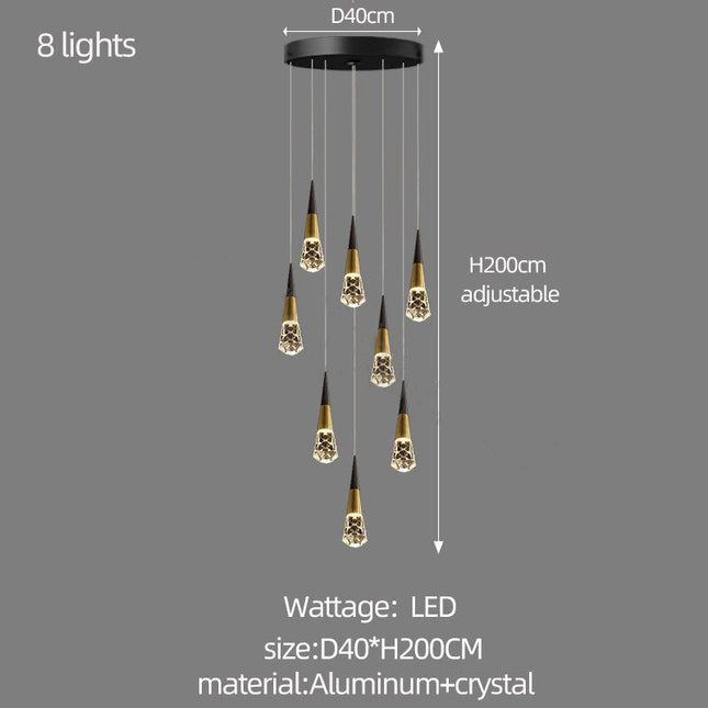 ChandelierDecor - Crystal Spiral Cones Staircase Chandelier
