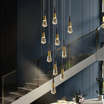 ChandelierDecor - Crystal Spiral Cones Staircase Chandelier