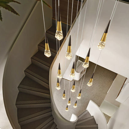 ChandelierDecor - Crystal Spiral Cones Staircase Chandelier