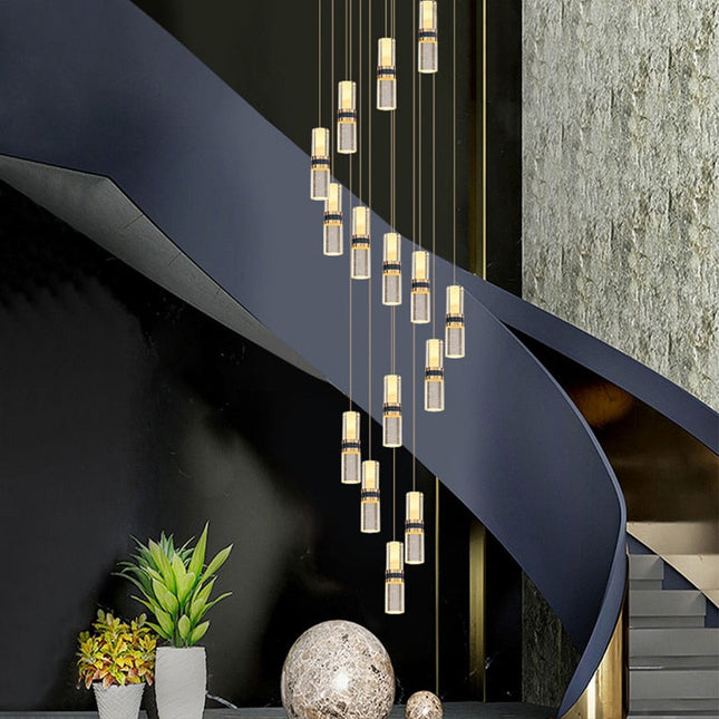 ChandelierDecor - Crystal Tubes Staircase Chandelier: Enhance Your Space