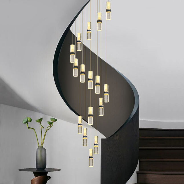 ChandelierDecor - Crystal Tubes Staircase Chandelier: Enhance Your Space