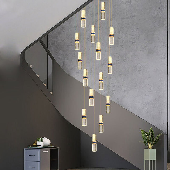 ChandelierDecor - Crystal Tubes Staircase Chandelier: Enhance Your Space