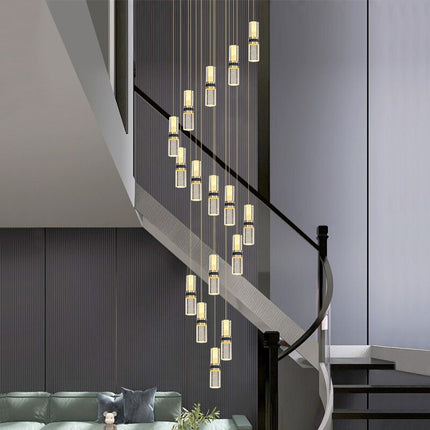 ChandelierDecor - Crystal Tubes Staircase Chandelier: Enhance Your Space