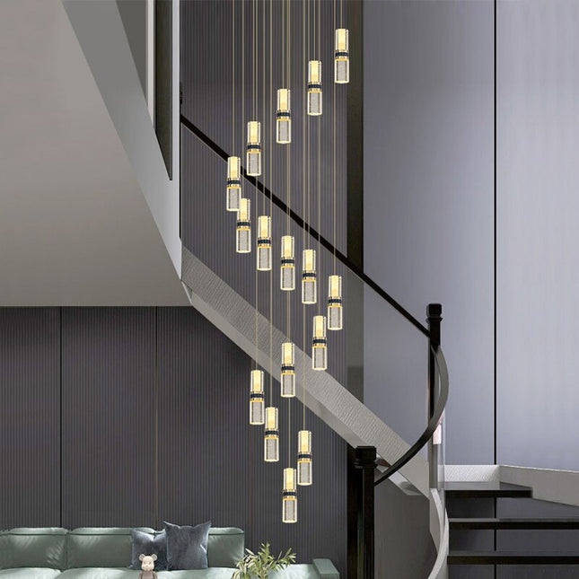 ChandelierDecor - Crystal Tubes Staircase Chandelier: Enhance Your Space