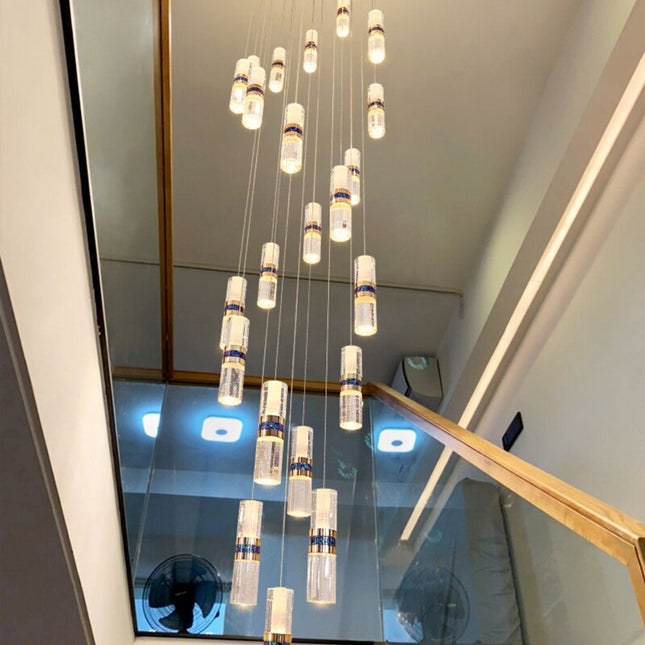 ChandelierDecor - Crystal Tubes Staircase Chandelier: Enhance Your Space
