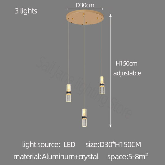 ChandelierDecor - Crystal Tubes Staircase Chandelier: Enhance Your Space