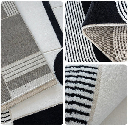 ChandelierDecor - Abstract Black & White High Pile Tufted Rug