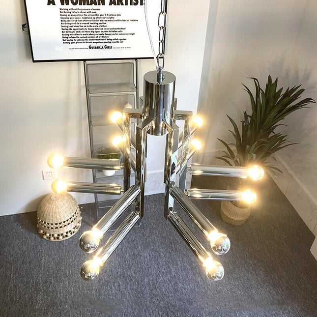 ChandelierDecor - Designer LED Chrome Hanging Light Chandelier