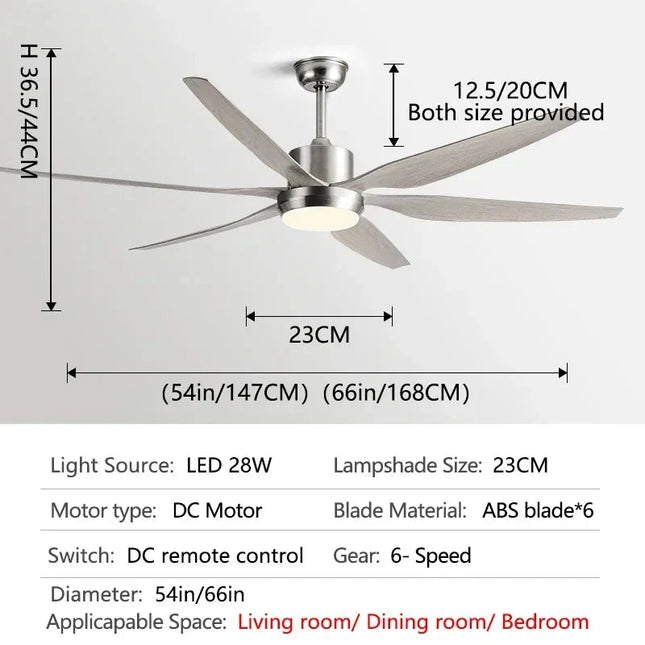 ChandelierDecor - Designer Six Leaves Strong Wind Ceiling Fan