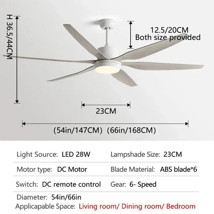 ChandelierDecor - Designer Six Leaves Strong Wind Ceiling Fan