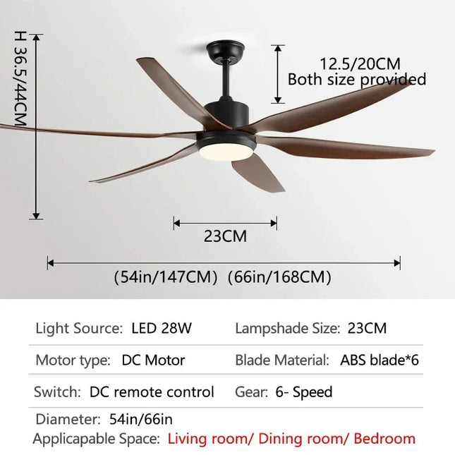 ChandelierDecor - Designer Six Leaves Strong Wind Ceiling Fan