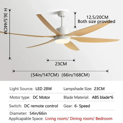 ChandelierDecor - Designer Six Leaves Strong Wind Ceiling Fan